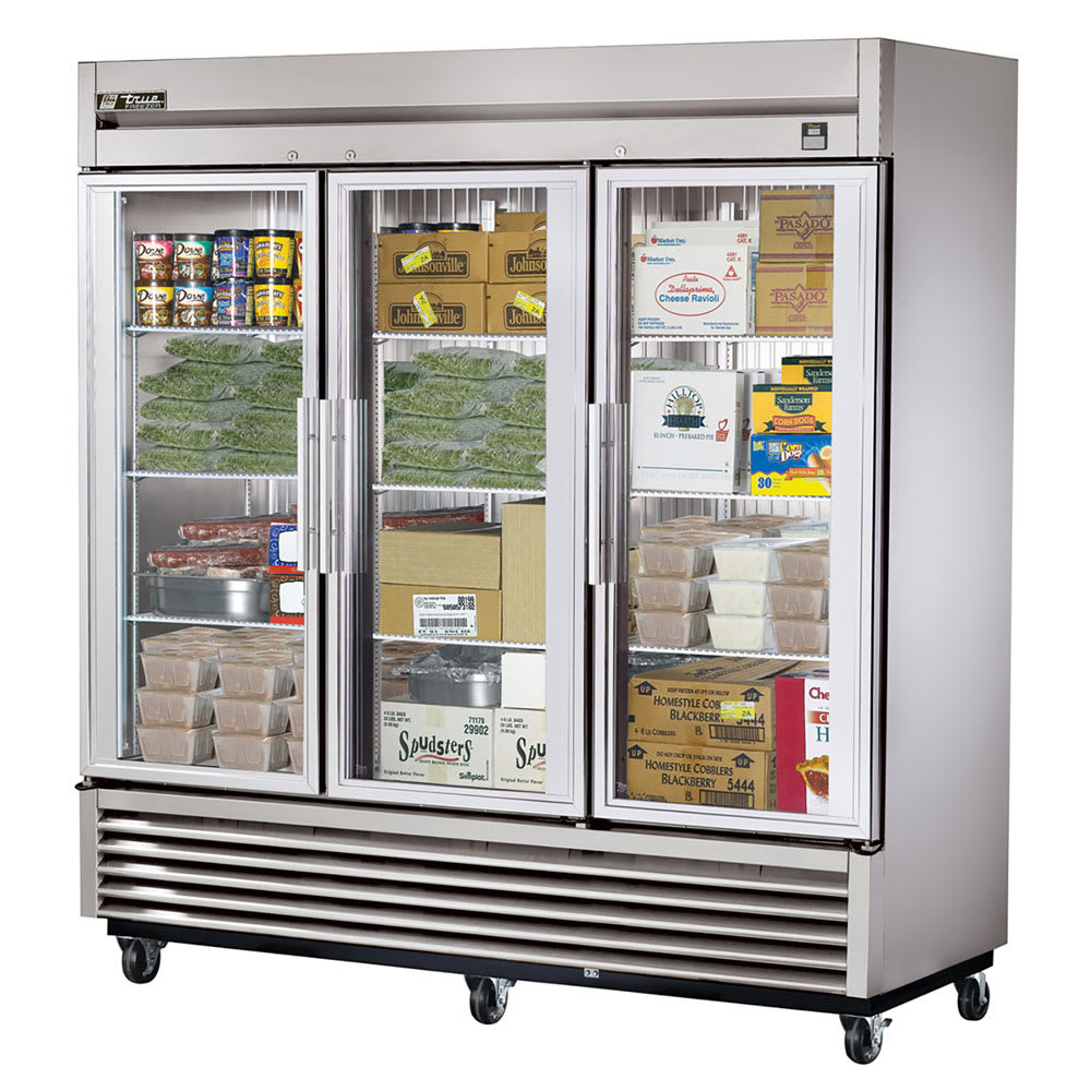 True TS-72FG-HC~FGD01 78" Glass Doors 3-Section Freezer