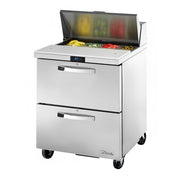 True TSSU-27-08D-2-HC~SPEC3 27" 8-Pan 2-Drawer Sandwich/Salad Prep Table