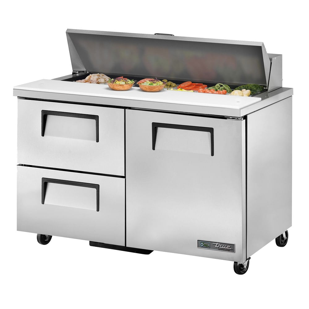 True TSSU-48-12D-2-HC 48" 12-Pan 2-Drawer Sandwich/Salad Prep Table