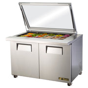 True TSSU-48-18M-B-FGLID-HC 48" 18-Pan Sandwich/Salad Prep Table