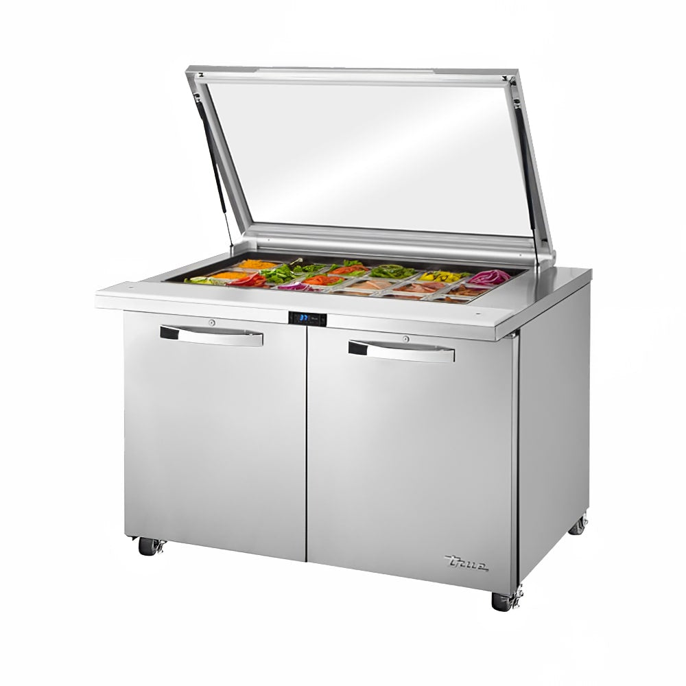 True TSSU-48-18M-B-FGLID-HC~SPEC3 48" 18-Pan Sandwich/Salad Prep Table
