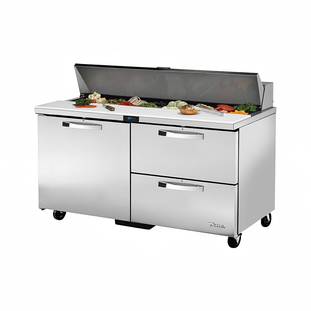True TSSU-60-16D-2-HC~SPEC3 60" 16-Pan 2-Drawer Sandwich/Salad Prep Table