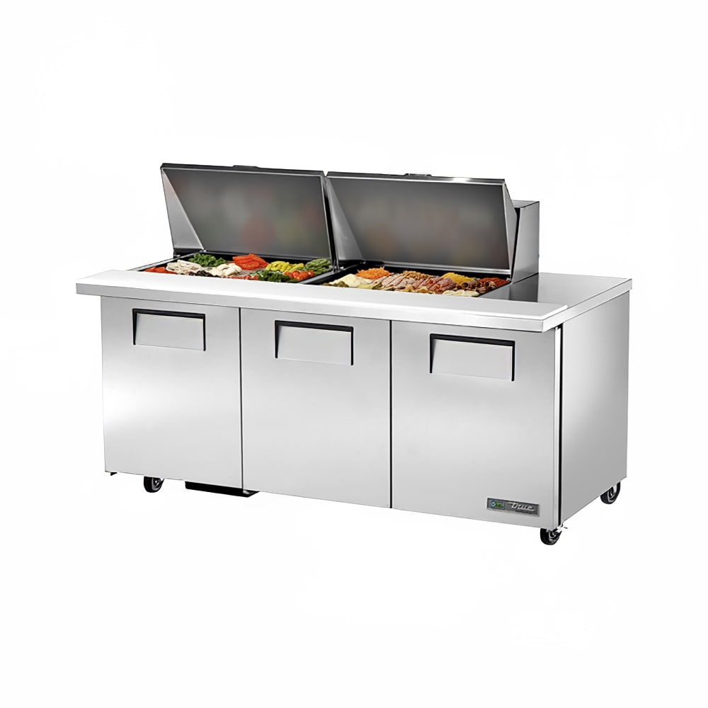 True TSSU-72-24M-B-ST-HC 72" 24-Pan Sandwich/Salad Prep Table