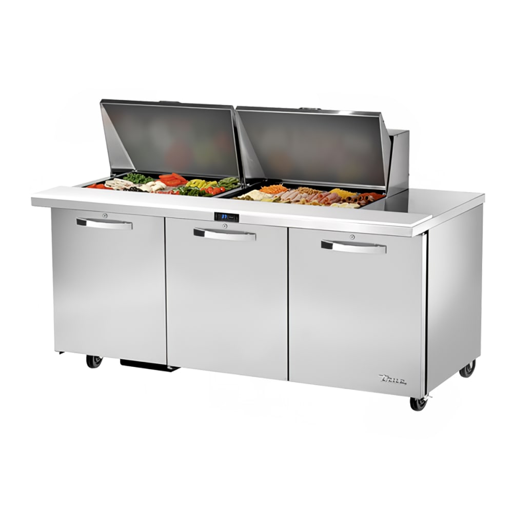 True TSSU-72-24M-B-ST-HC~SPEC3 72" 24-Pan Sandwich/Salad Prep Table