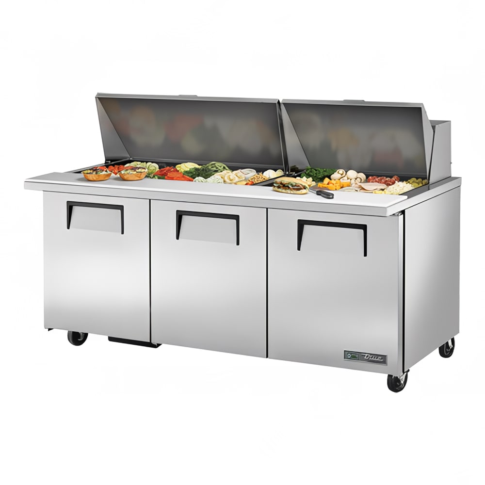 True TSSU-72-30M-B-ST-HC 72" 30-Pan Sandwich/Salad Prep Table