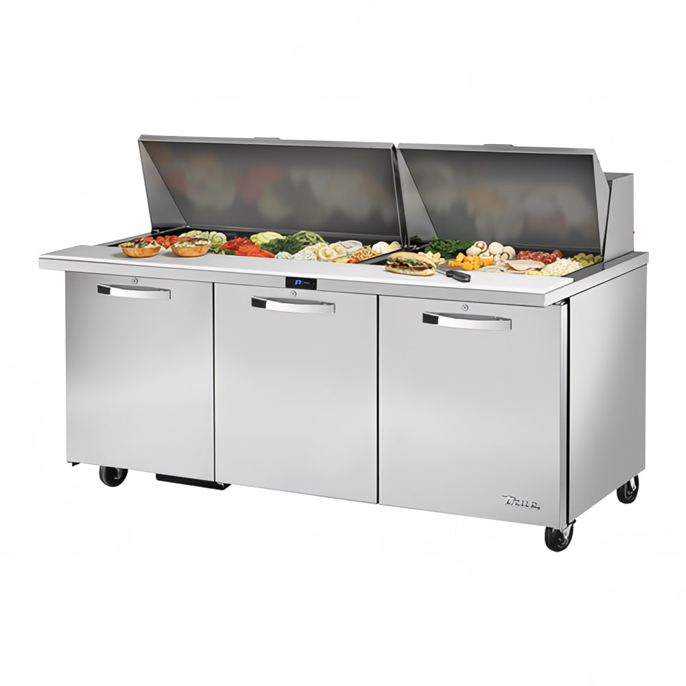 True TSSU-72-30M-B-ST-HC~SPEC3 72" 30-Pan Sandwich/Salad Prep Table