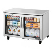 True TUC-48G-HC~FGD01 48" 2-Door Glass Door Undercounter Refrigerator