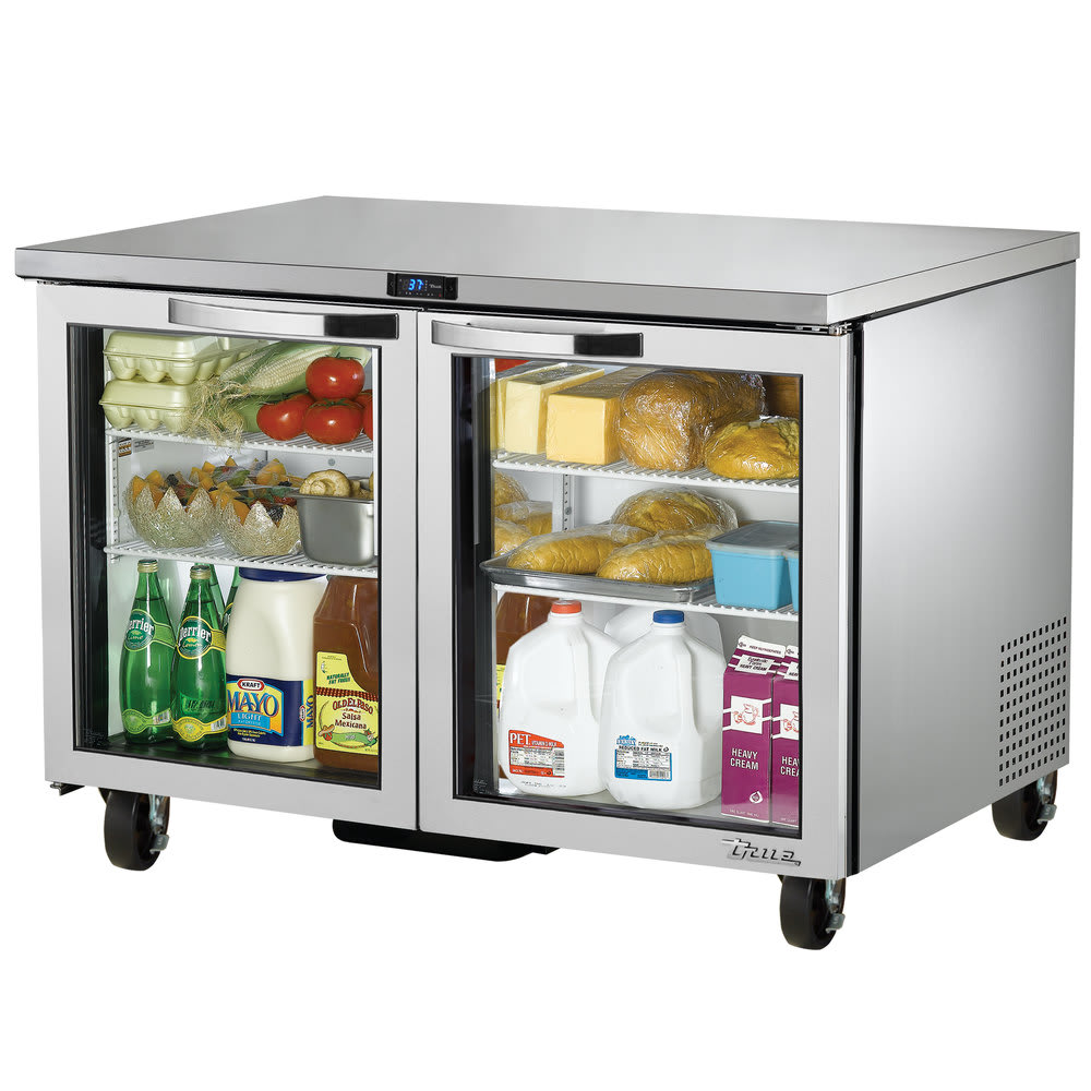 True TUC-48G-HC~SPEC3 48" 2-Door Glass Door Undercounter Refrigerator