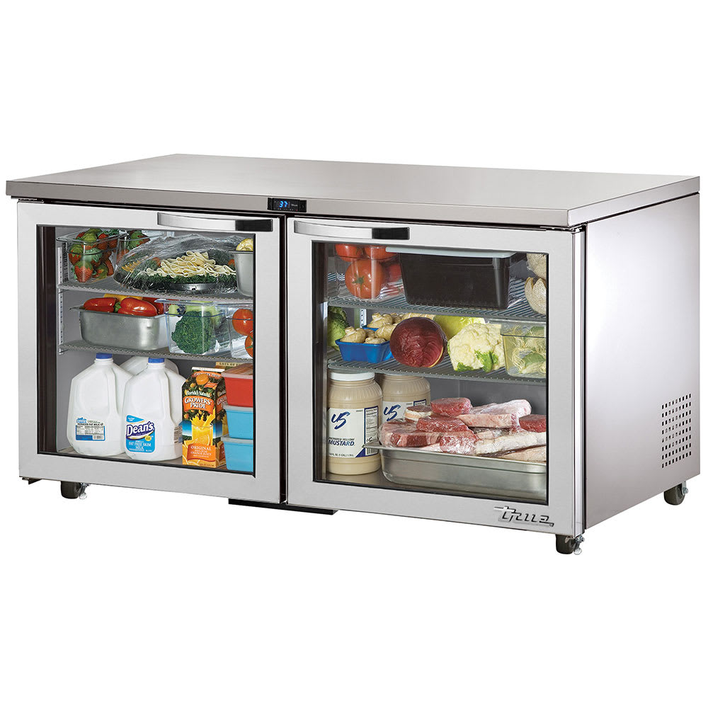 True TUC-60G-HC~SPEC3 60" 2-Door Glass Door Undercounter Refrigerator