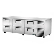 True TUC-93D-6-HC 93" 6-Drawer Undercounter Refrigerator