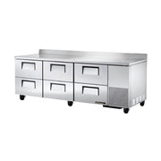 True TWT-93D-6-HC 93" 6-Drawer Worktop Refrigerator