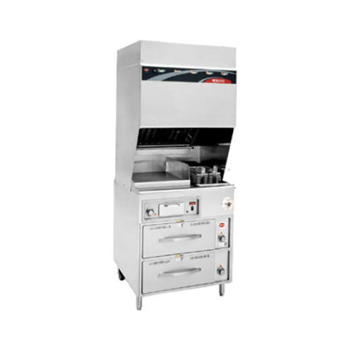 New Wells WV-FG Ventless Electric Fryer with Griddle - (1) 15 lb. Vat Floor Model, 208v/3ph