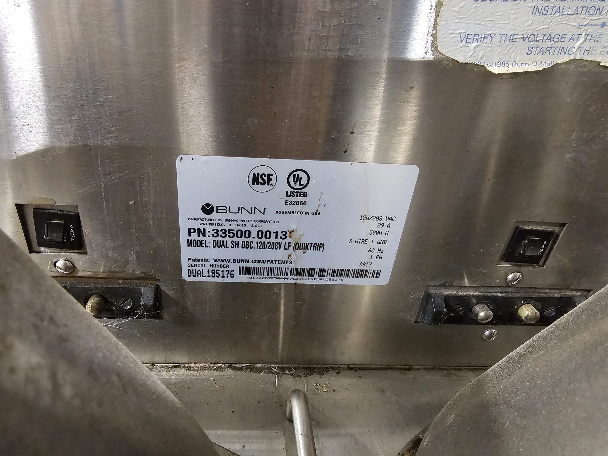 Wholesale lot of 4 Used Bunn 33500 Commercial Dual Soft Heat Coffee Brewers 220V JS - Falcon Restaurant Supply - 4