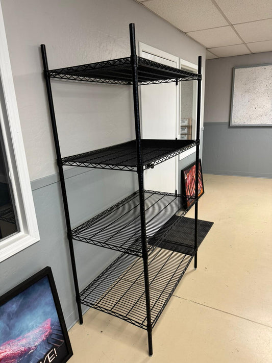 New Quantum Storage Systems Wire Shelving, 24"X36"X86", Black Epoxy Coated Steel