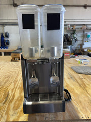 Used Crathco Double 2.4 Gallon 2 Bowl Premix Cold Beverage Dispenser with Agitator 120V