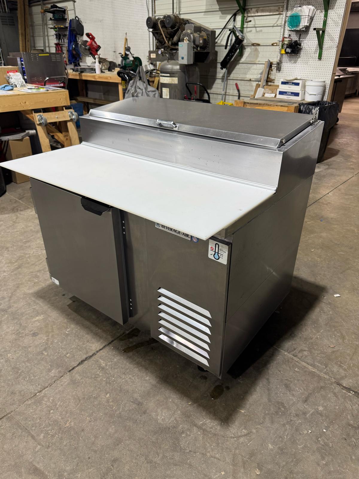 Used 46" Beverage Air DP46 - Stainless Steel Refrigerated Pizza Prep Table 120V