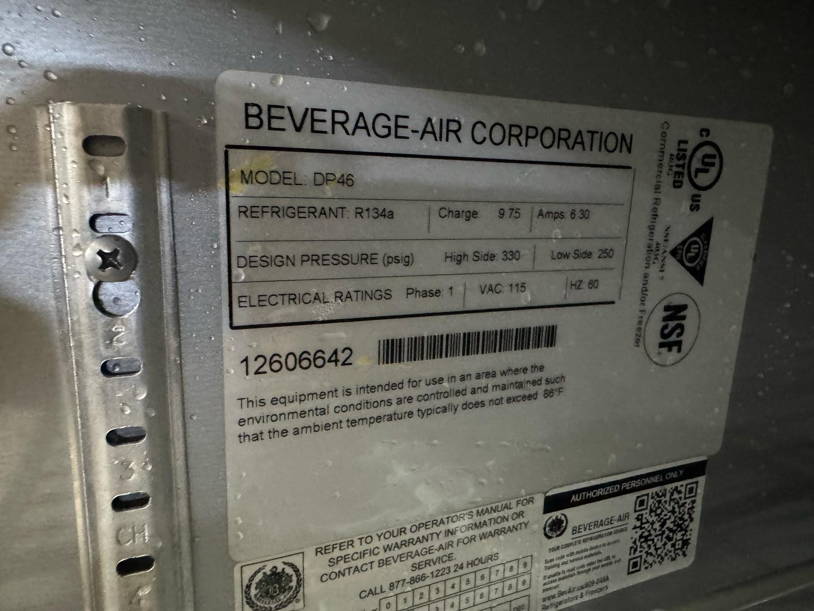 Used 46" Beverage Air DP46 - Stainless Steel Refrigerated Pizza Prep Table 120V