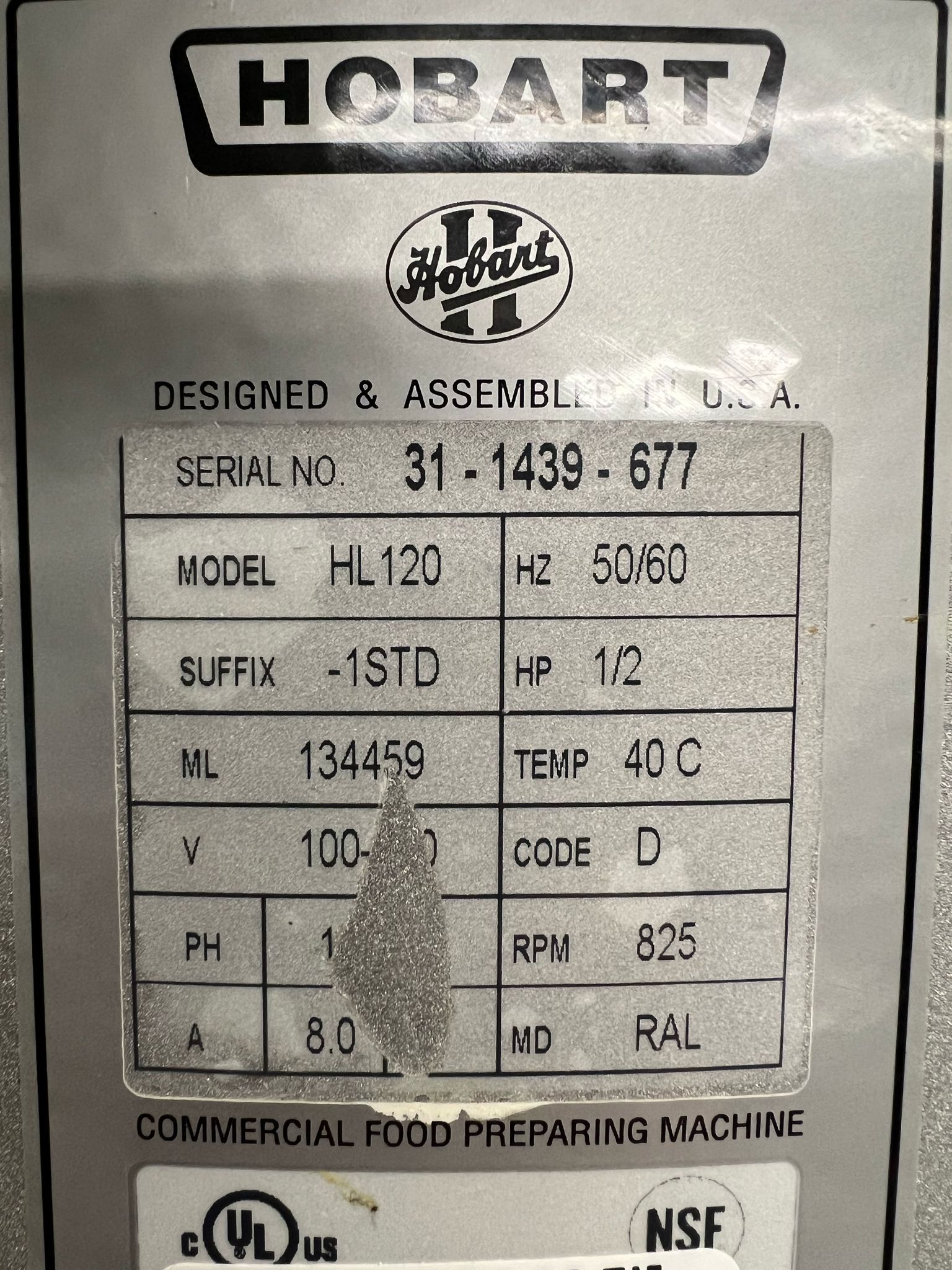 Used Hobart Legacy HL120-1STD 12 Qt. Planetary Stand Mixer - 120V, 1/2 hp - 2
