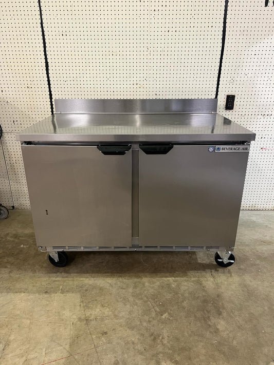 Used 48" Beverage Air WTRF48A Worktop 2 Section Refrigerator/Freezer 120V