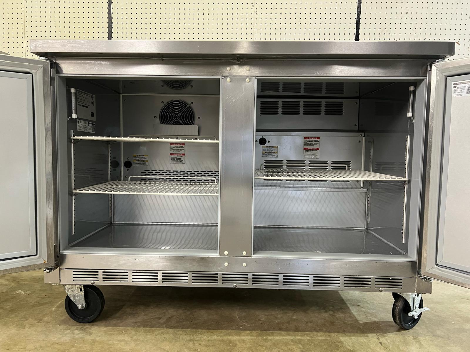 Used 48" Beverage Air WTRF48A Worktop 2 Section Refrigerator/Freezer 120V - Falcon Restaurant Supply - 4
