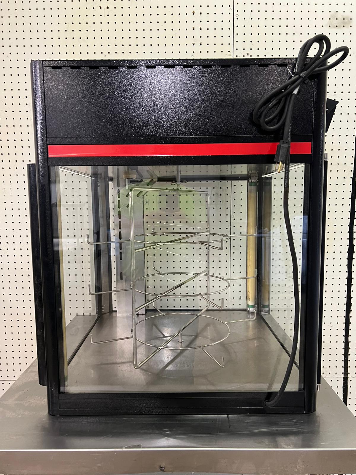 Used Hatco FSD-2 Two Door Heated Pizza Display Cabinet w/Circle Rack and Motor 120V