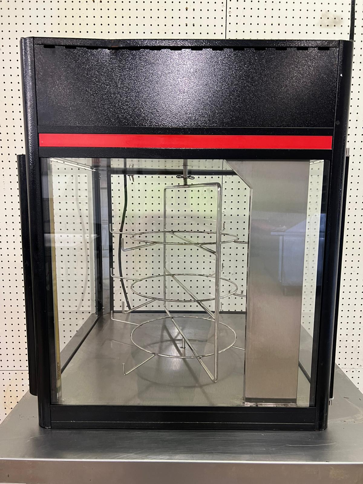 Used Hatco FSD-2 Two Door Heated Pizza Display Cabinet w/Circle Rack and Motor 120V