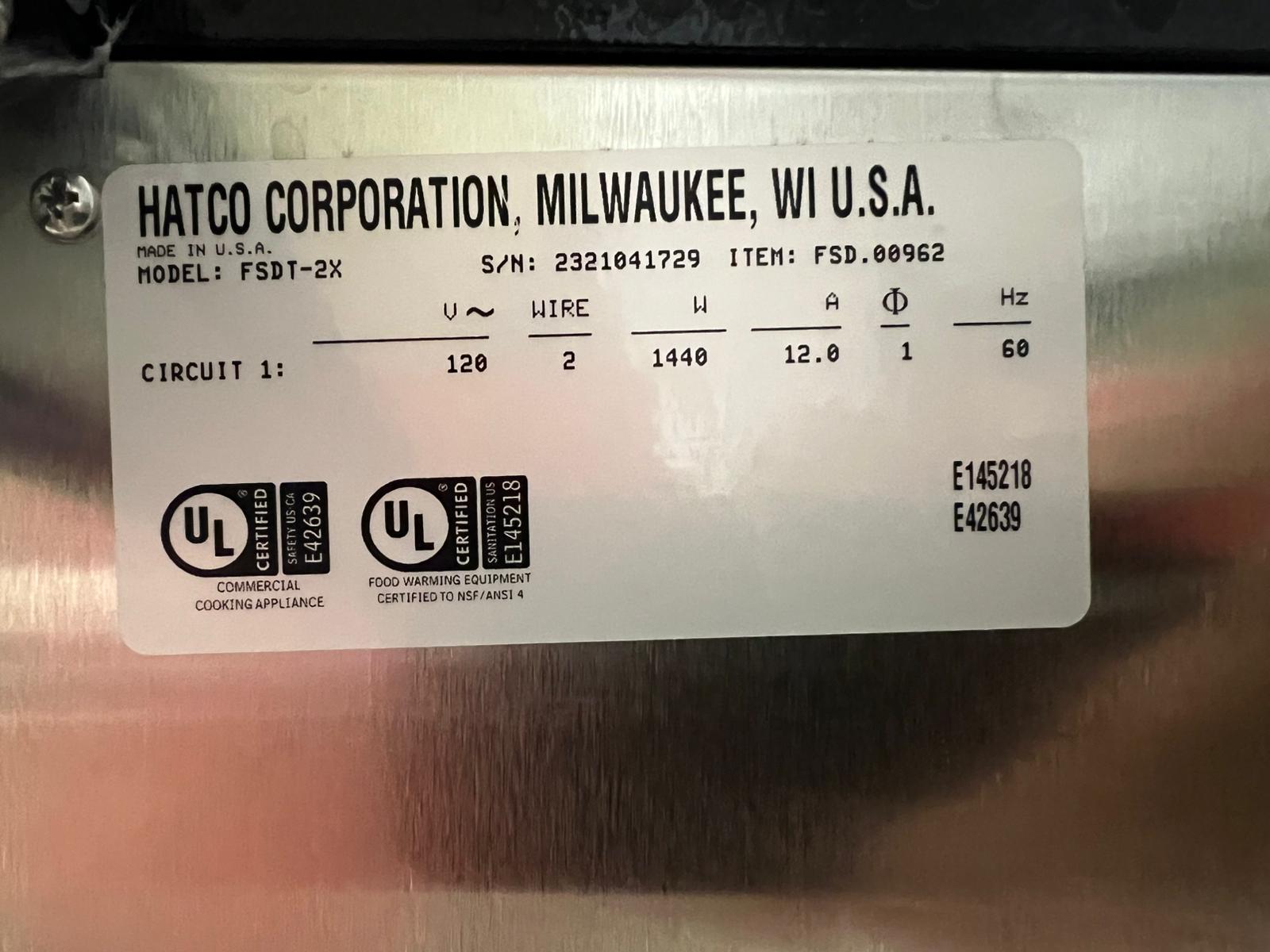 Used Hatco FSDT-2X Tall Two Door Warming Display Merchandiser w/ Rack - 120V