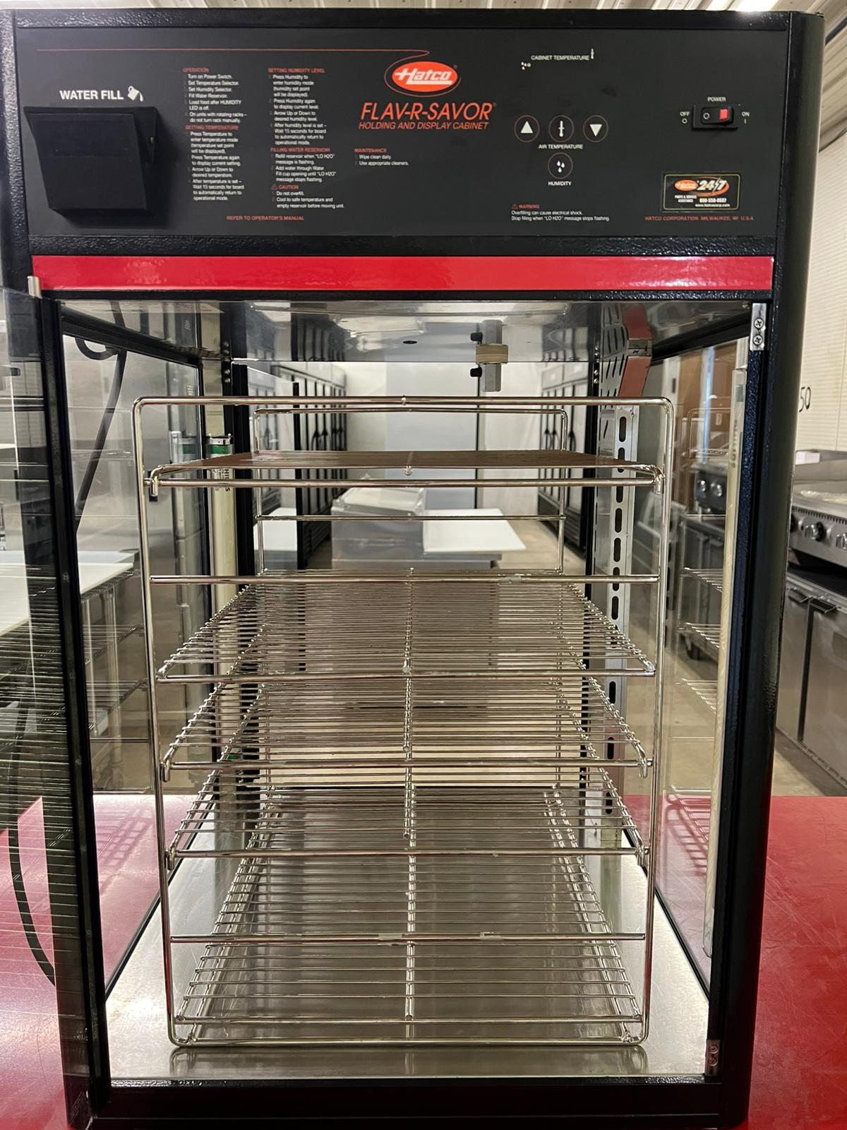 Used Hatco FSDT-2X Tall Two Door Warming Display Merchandiser w/ Rack - 120V