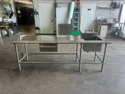 Used 96" Stainless Steel Single compartment Sink with Drawer and Faucet - Falcon Restaurant Supply - 1