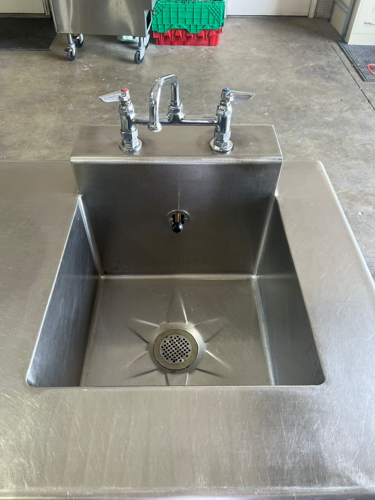 Used 96" Stainless Steel Single compartment Sink with Drawer and Faucet - Falcon Restaurant Supply - 3