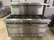 Used 60" U.S. Range S-10-2626 Natural Gas 10 Burner Range with 2 Ovens
