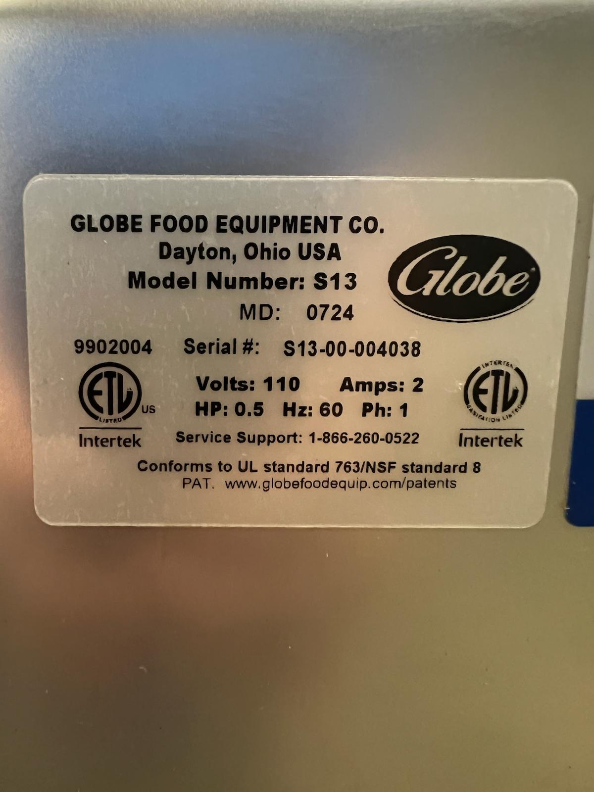 Used 13" Globe S13 Heavy-Duty Manual Deli Meat Slicer - 1/2 hp 115V
