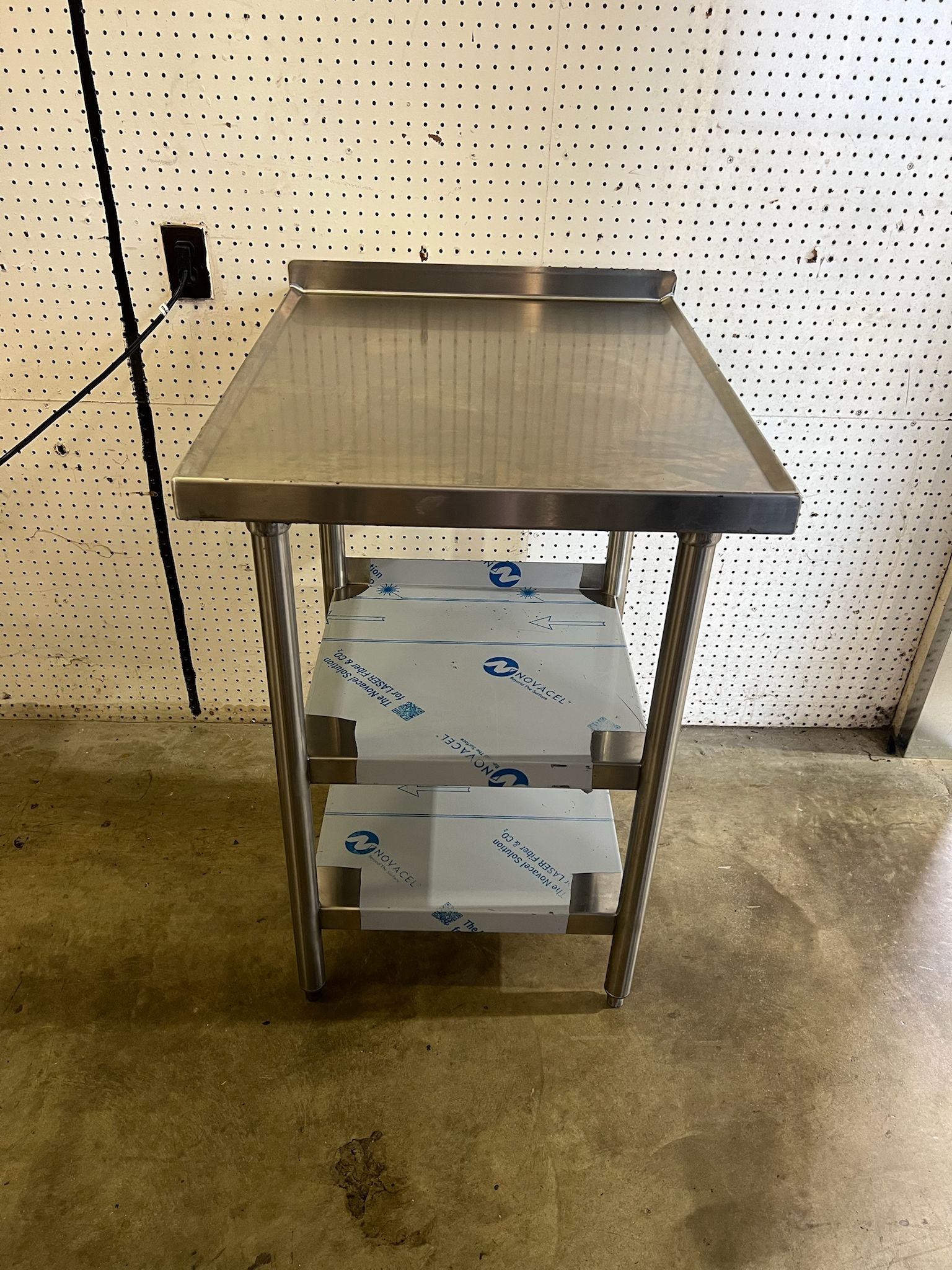 Used Stainless Steel Equipment Stand with 2 Shelves - WO1 - Falcon Restaurant Supply - 1