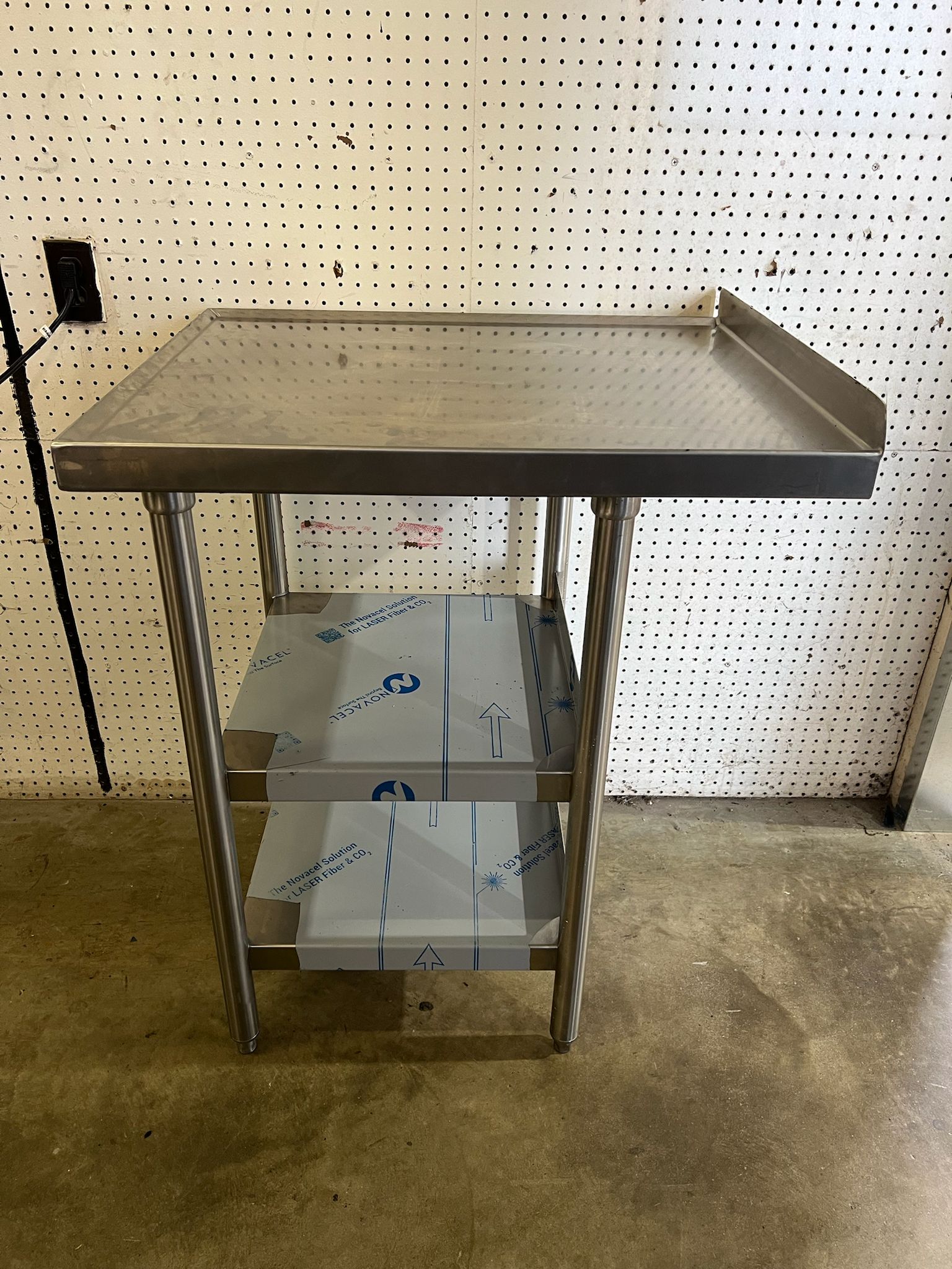 Used Stainless Steel Equipment Stand with 2 Shelves - WO1 - Falcon Restaurant Supply - 3