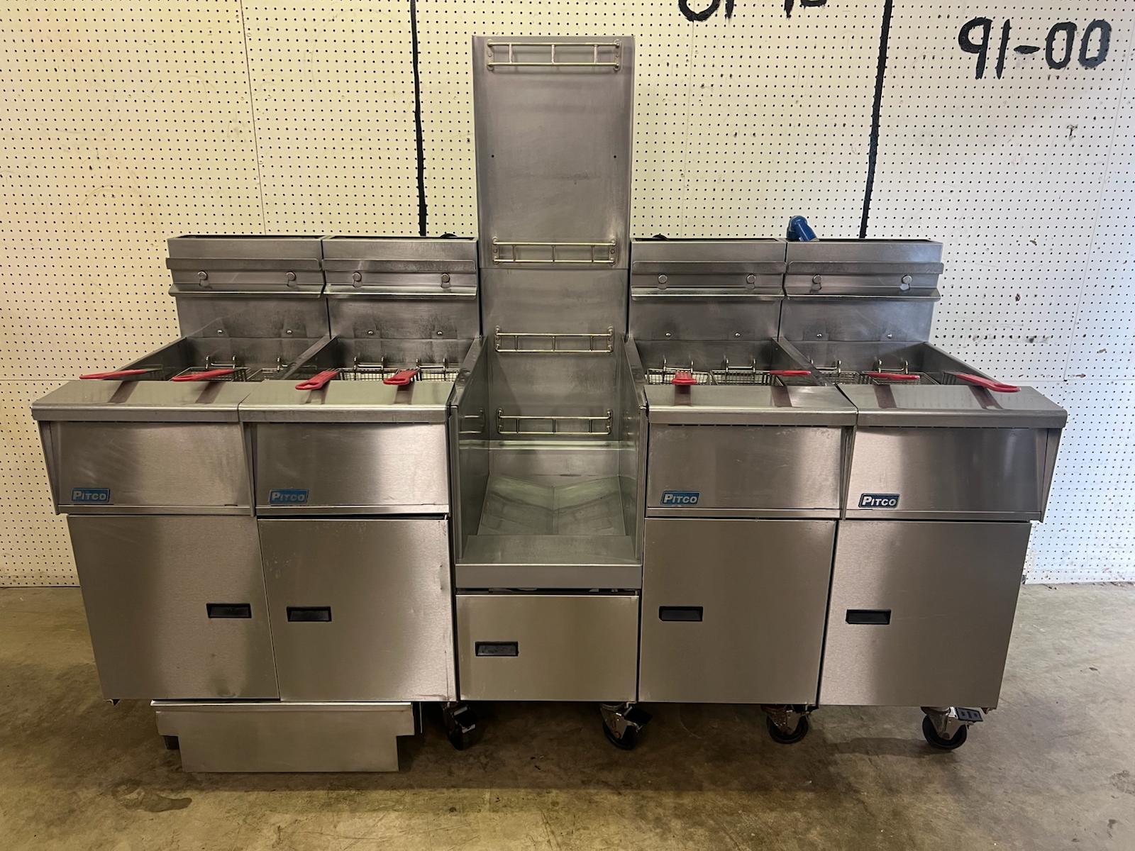 Used Pitco SGH50-4 Natural Gas Frying Station with Basket Hanger - FG