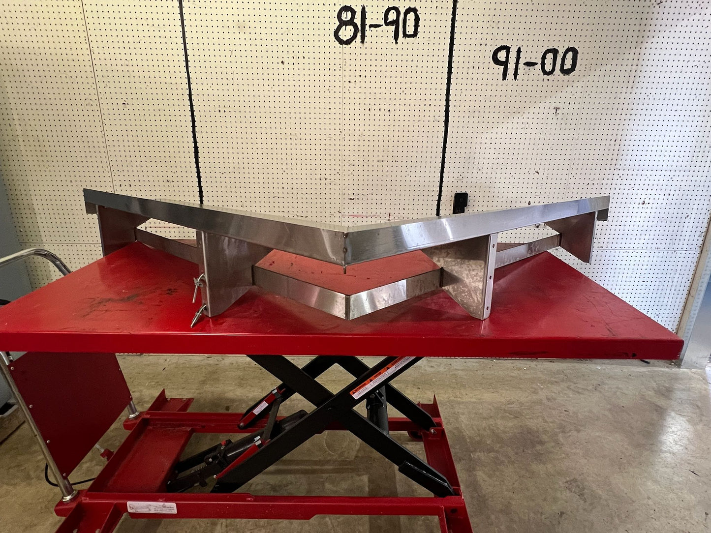 Used 58"X 58" Stainless Steel Corner Shelf