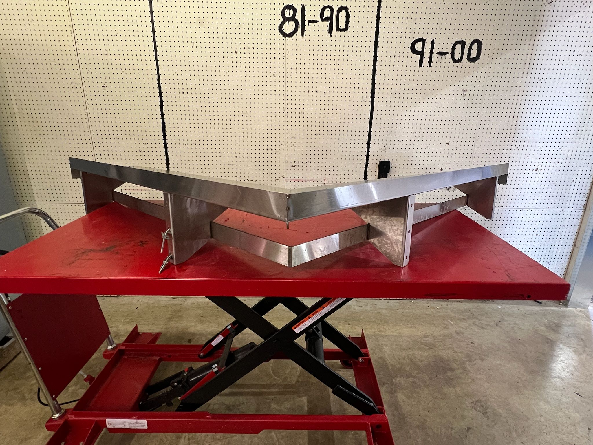 Used 58"X 58" Stainless Steel Corner Shelf