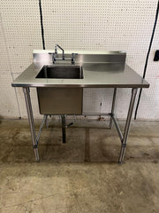 Used 42"X 30" Stainless Steel Single Compartment Sink with Twist Drain
