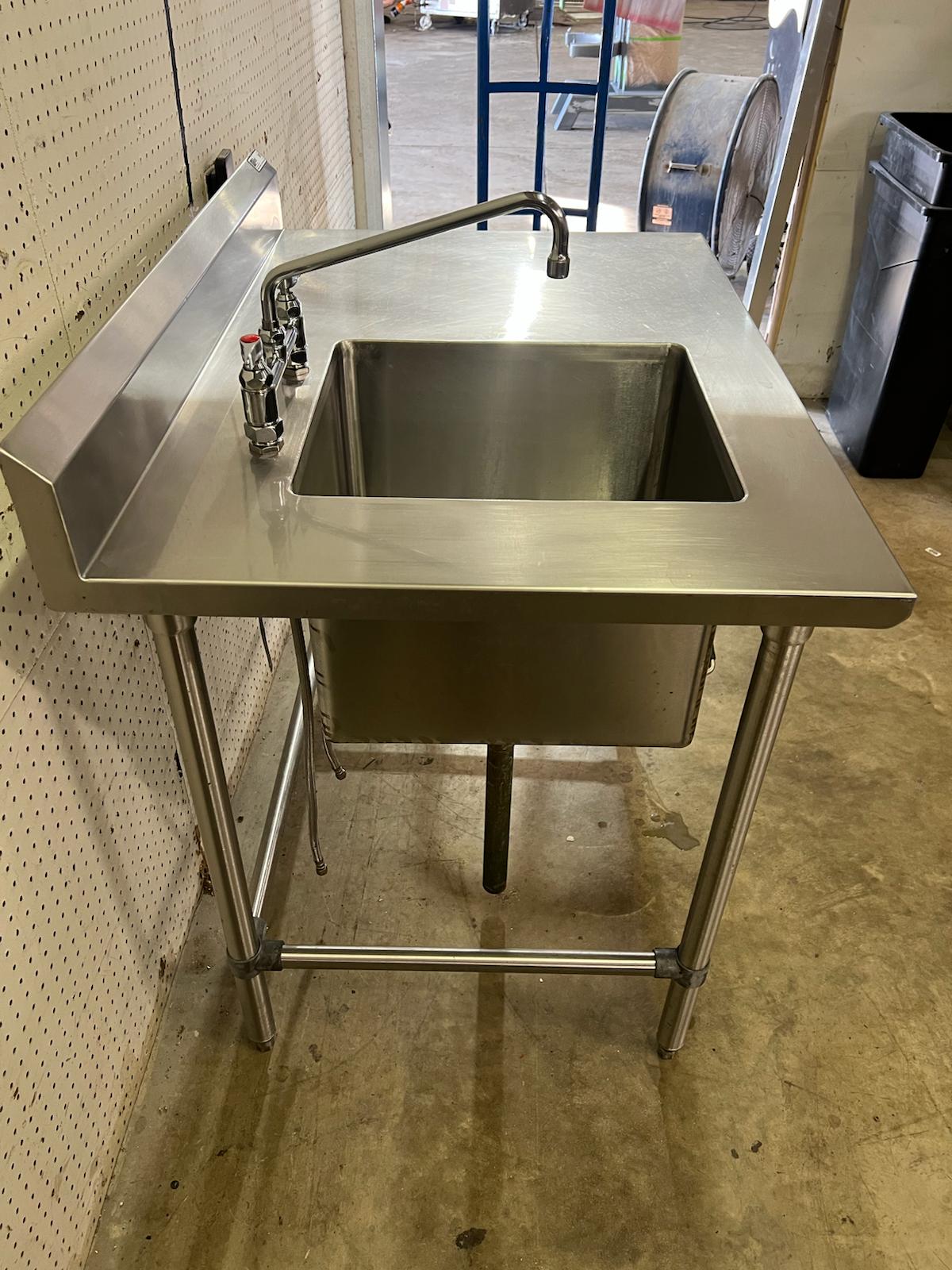 Used 42"X 30" Stainless Steel Single Compartment Sink with Twist Drain