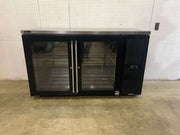 Used 60" Perlick BBS60 Stainless Steel Glass Door Back Bar Refrigerator 120V