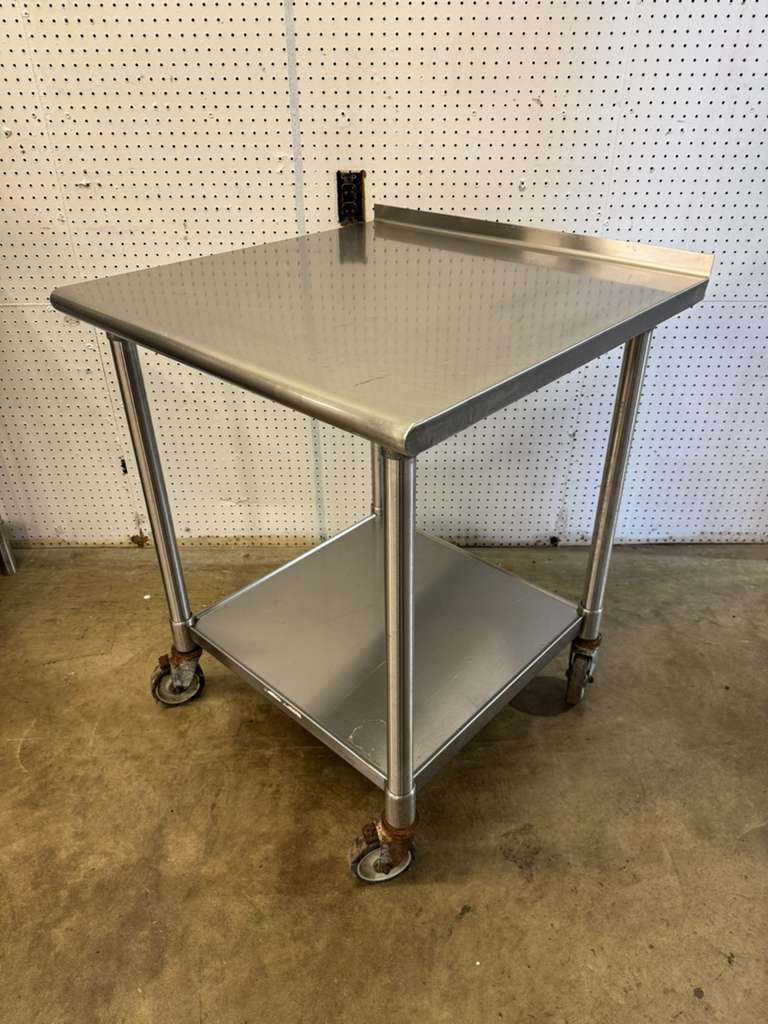 Used 30"x 30" Stainless Steel Table on Casters
