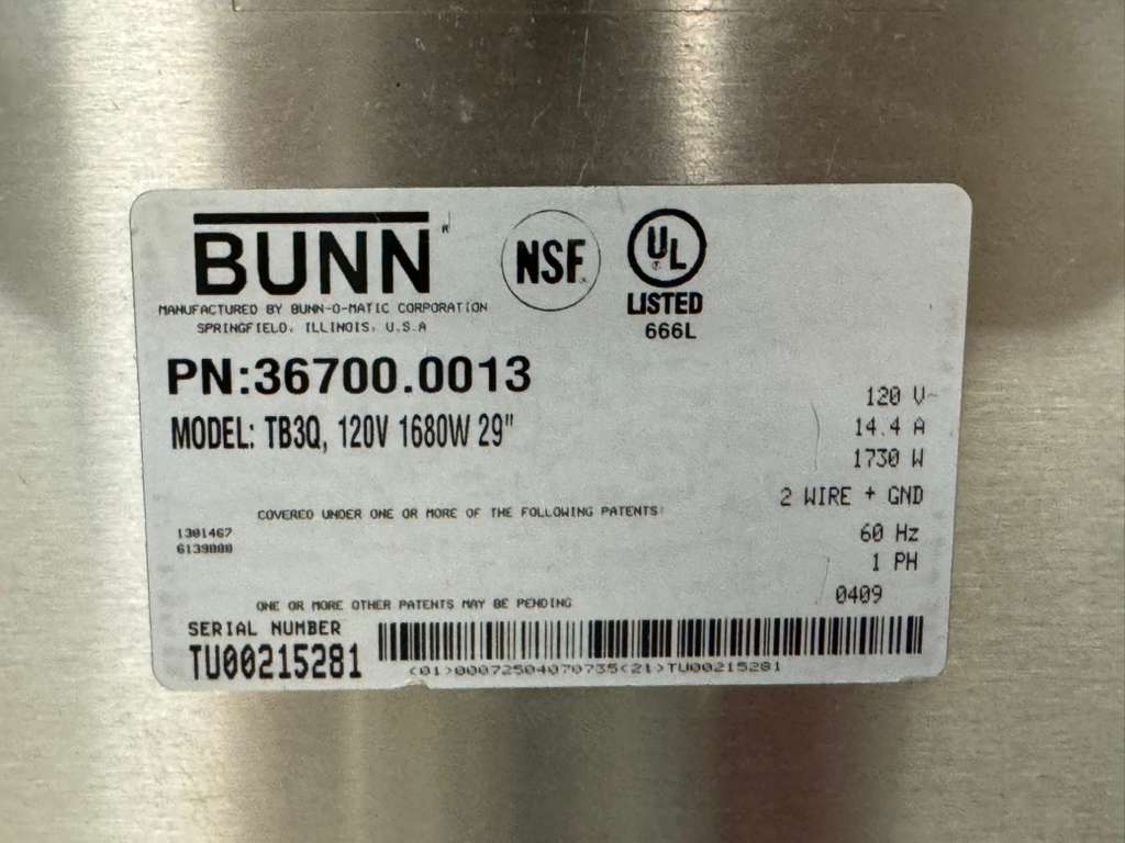 Used Bunn 36700.0013 TB3Q 3 Gallon Iced Tea Brewer with a Dispenser 120V 2