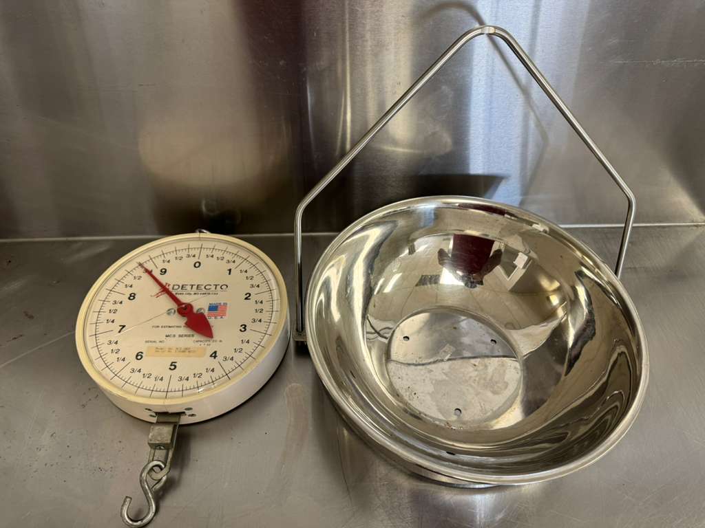 Used Cardinal Detecto MCS-20DF 20lb Dual Faced Hanging Scale