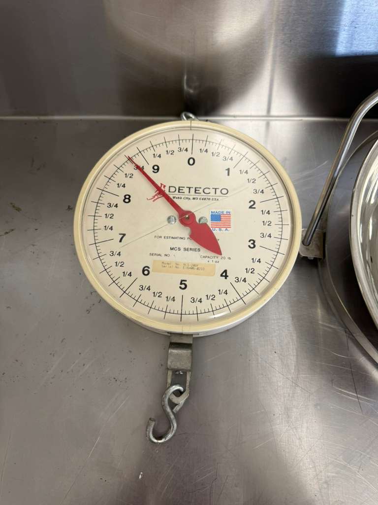 Used Cardinal Detecto MCS-20DF 20lb Dual Faced Hanging Scale