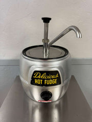 Used Vintage Helmco Hot Fudge Topping Warmer Dispenser 120V 350W
