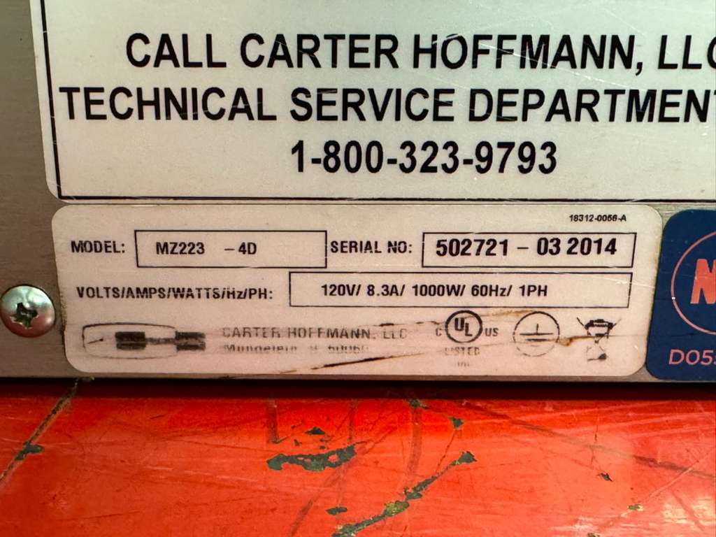 Used 16" Carter Hoffmann MZ223 Modular Heated Holding Cabinet 120V 1000W