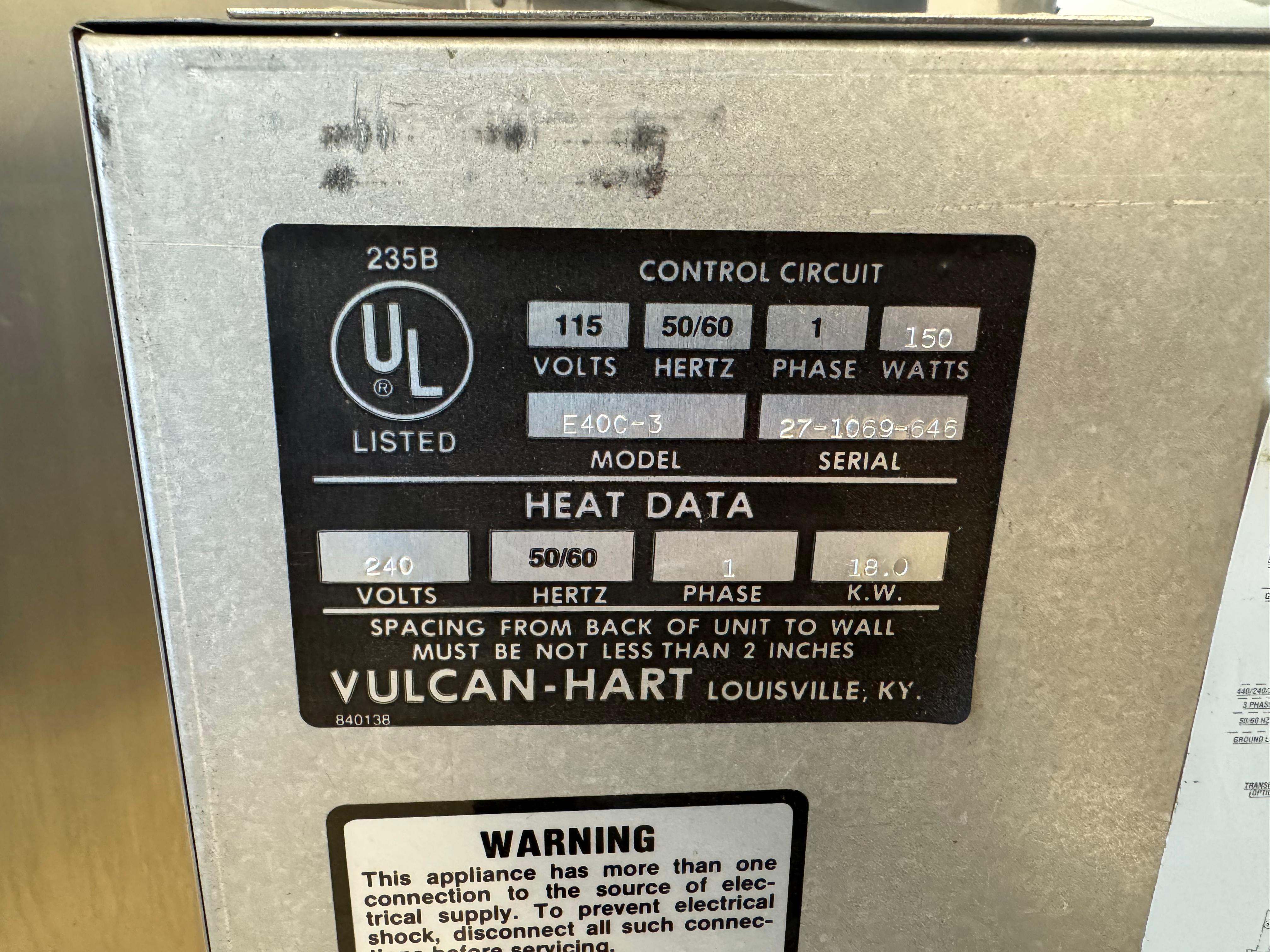 Used 40  Gallon Vulcan E40C-3 Electric Manual Tilt Braising Tilt Skillet 240V 1PH