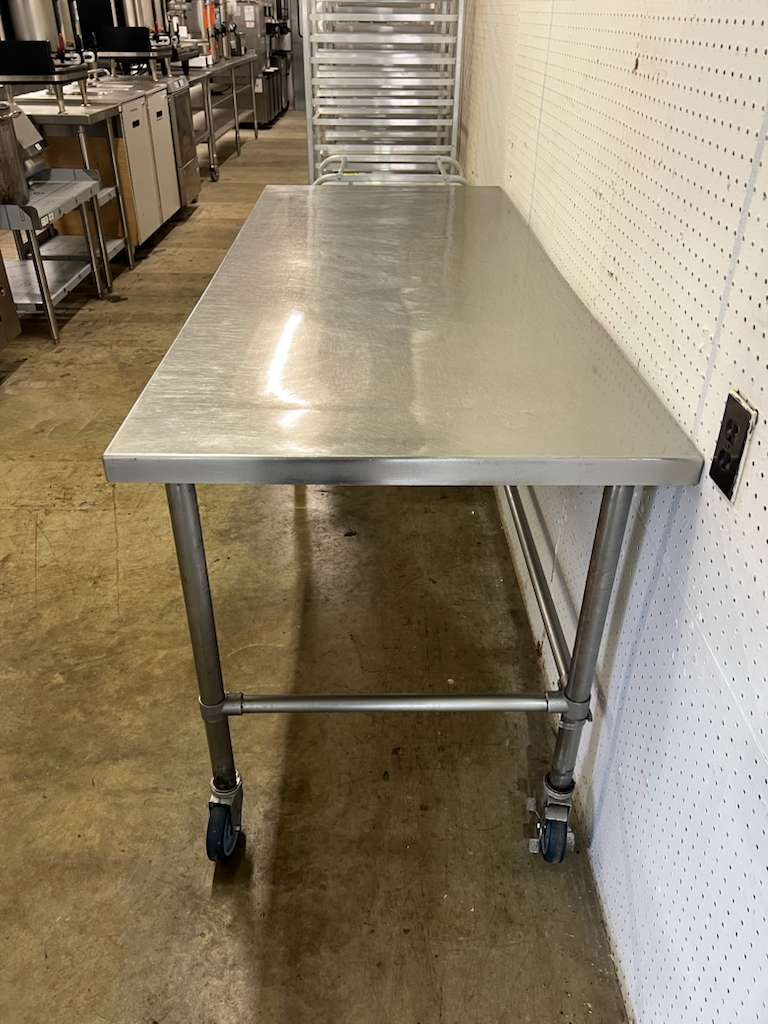 Used 72" X 30" Stainless Steel Table with Casters - FG
