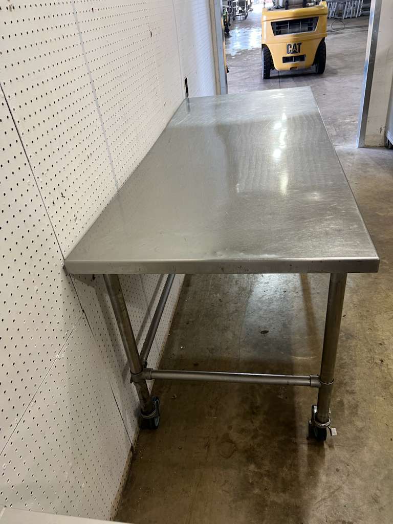 Used 72" X 30" Stainless Steel Table with Casters - FG