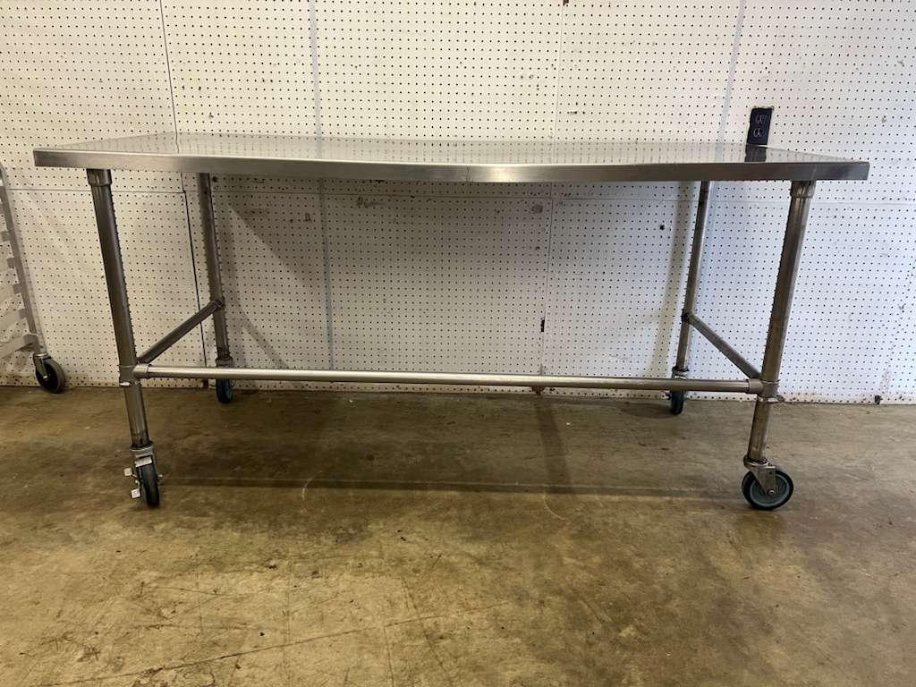 Used 72" X 30" Stainless Steel Table with Casters - FG
